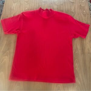 GUC Red Mock Neck T-Shirt size M